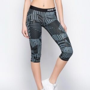Nike Pro Black and Gray Leggings